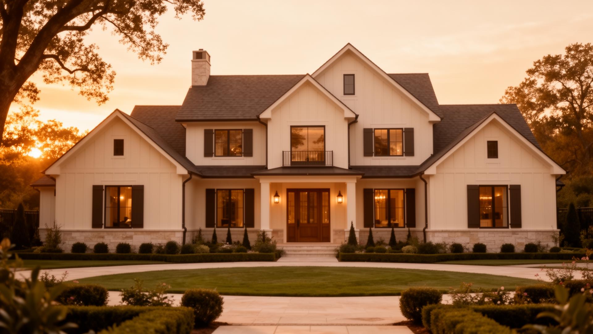 Luxury home at golden hour
